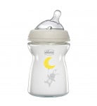 Скляна пляшка Chicco Natural Feeling Color із похилою силіконовою соскою 0 м+, 250 мл
