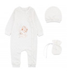Комплект Flamingo Комбінезон Шапочка Мішечок 123-065 Milk, р. 74