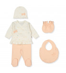 Комплект Bebetto Льоля Повзунки Шапочка Царапки Слинявчик Z985 Pink, р. 62