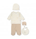 Комплект Bebetto Льоля Повзунки Шапочка Царапки Слинявчик Z988 Beige, р. 62