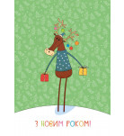 Вітальна листівка Kinza Олень З Новим роком