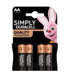 Батарейка лужна Duracell Simply LR06/MN1500 AA 1.5 V 4 шт