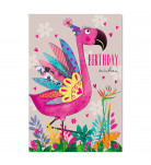 Вітальна листівка Happy com 3D Flamingo