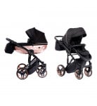 Універсальна коляска 2 в 1 Junama Mirror Satin 02 Black/Rose 