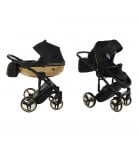Універсальна коляска 2 в 1 Junama Mirror Satin 03 Black/Gold 