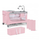 Ліжко-манеж з пеленатором Kinderkraft Leody Pink