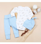 Комплект Flamingo Боді Штани Шапочка 134-099 Blue
