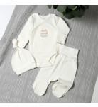 Комплект Flamingo Боді Штани Шапочка 433-105 Milk