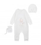 Комплект Flamingo Комбінезон Шапочка Мішечок 123-212 Milk, р. 68