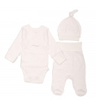 Комплект Flamingo боді повзунки шапочка 433-122 Milk, р. 50