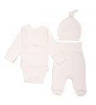Комплект Flamingo боді повзунки шапочка 433-122 Milk
