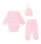 Комплект Flamingo боді повзунки шапочка 209-122 Pink