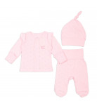 Комплект Flamingo льоля повзунки шапочка 345-122 Pink, р. 56