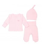 Комплект Flamingo льоля повзунки шапочка 345-122 Pink