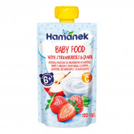 Пюре фруктове Hamanek Яблуко Полуниця Сир, 120 г