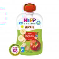 Фруктове органічне пюре HiPP HiPPiS Яблуко-Банан з дитячим печивом 100 г