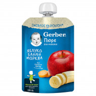 Пюре Gerber Яблуко Банан Морква 150 г