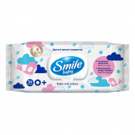 Вологі серветки Smile Baby з рисовим молочком 60 шт