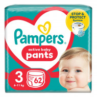 Підгузки-трусики Pampers Active Baby Pants Розмір 3 (6-11 кг) 62 шт