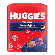 Підгузки-трусики Huggies Overnights 6 (15-25 кг), 22 шт