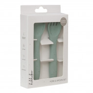 Набір виделка ложка Kikkaboo Platinum Silicone Sage Mint
