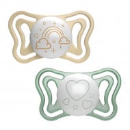 Набір пустушок силіконових ортодонтичних Chicco Physio Life Cloud and Heart 2 шт 2-6 міс