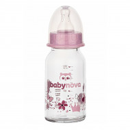 Скляна пляшечка Baby-Nova Рожева 120 мл