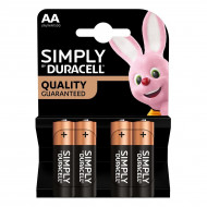 Батарейка лужна Duracell Simply LR06/MN1500 AA 1.5 V 4 шт