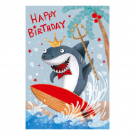 Вітальна листівка Happy com 3D Shark