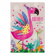 Вітальна листівка Happy com 3D Flamingo