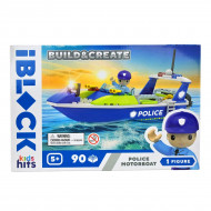 Конструктор Kids Hits IBlock Junior Поліцейський катер 90 ел