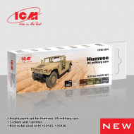 Набір акрилових фарб ICM для військових автомобілів Humvee США 6 кольорів