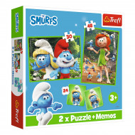 Пазл Trefl 2 в 1 Мемо The Smurfs Смурфікам весело