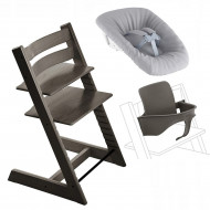 Набір Stokke Стільчик Tripp Trapp, спинка з обмежувачем Baby Set і крісло для новонароджених Newborn Hazy Grey