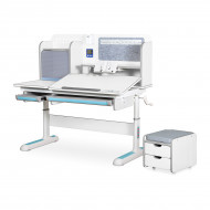 Стіл Mealux BD-630 WG + BL Winnipeg Multicolor Plus White Blue з тумбою