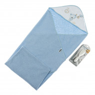 Рушник та набір гребінців Interbaby Teddy Blue 100х100 см 