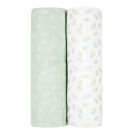 Муслінові пелюшки Kikka boo Leaves Mint 2 шт 80x80 см