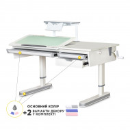 Стіл Mealux Montreal 2 WG Multicolor з полицею S-50