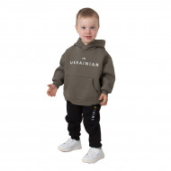 Худі утеплений Mevis I'm little Ukrainian khaki