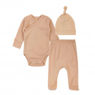 Комплект Krako Боді Повзунки Шапочка Mommys joy beige