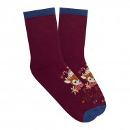 Шкарпетки утеплені Duna Merry Christmas burgundy