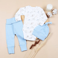 Комплект Flamingo Боді Штани Шапочка 134-099 Blue