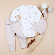 Комплект Flamingo Боді Штани Шапочка 134-099 Beige