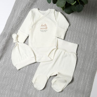 Комплект Flamingo Боді Штани Шапочка 433-105 Milk