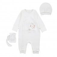 Комплект Flamingo Комбінезон Шапочка Мішечок 113-212 Milk