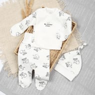 Комплект Flamingo Льоля Повзунки Шапочка 224-118 Milk
