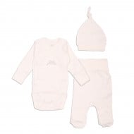 Комплект Flamingo боді повзунки шапочка 209-122 Milk