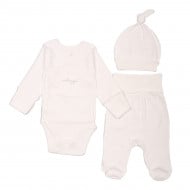 Комплект Flamingo боді повзунки шапочка 433-122 Milk