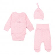 Комплект Flamingo боді повзунки шапочка 209-122 Pink