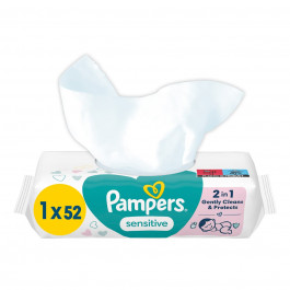 Дитячі вологі серветки Pampers Sensitive 52 шт